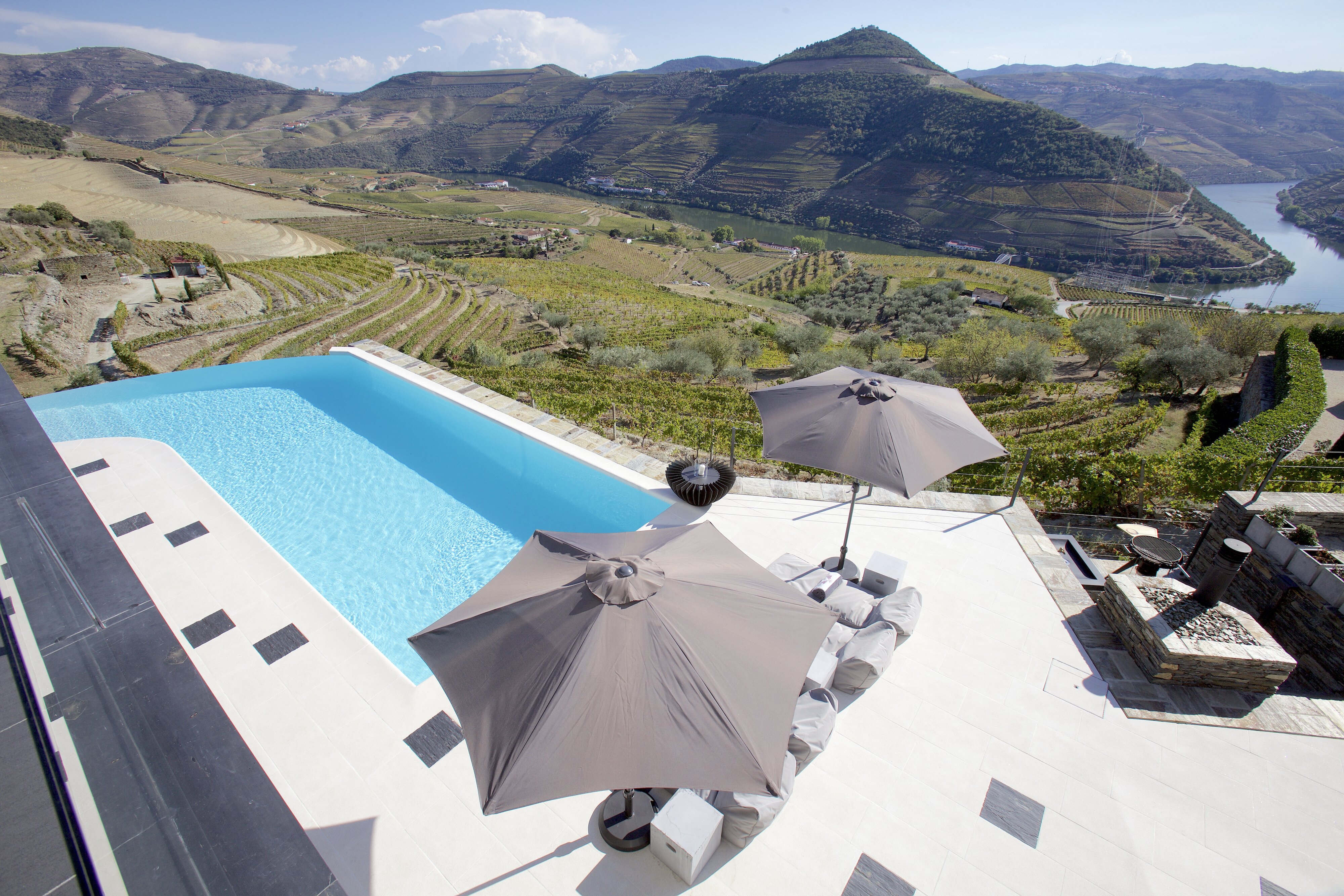 Panoramic views from upper terrace
