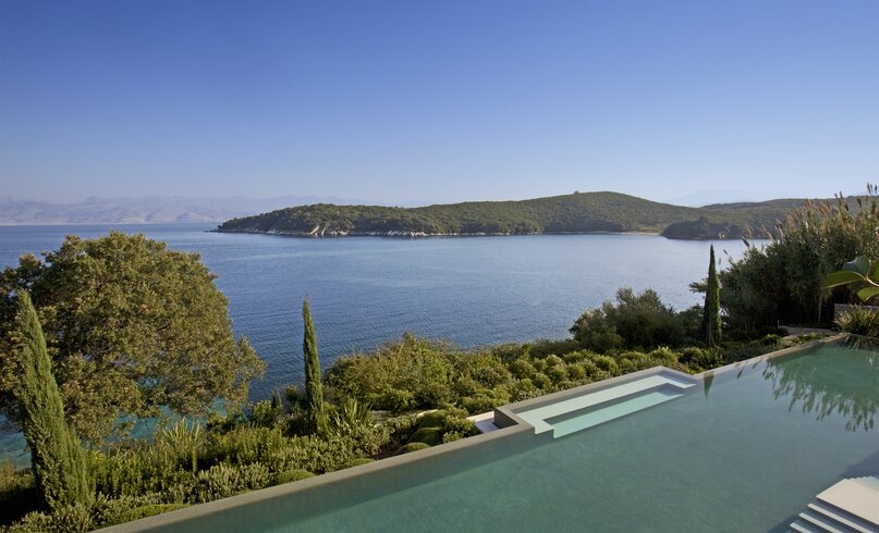 A forty metre swimming pool with serene sea views at Kingfisher Point