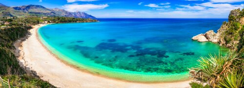 Idyllic beach in Scopollo, Sicily