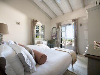 Twin bedroom (can be made up as Super king size) opening onto main front terrace, with shower room en suite