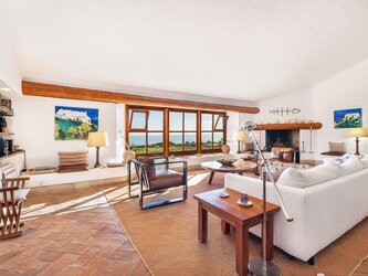 Living room with sea views