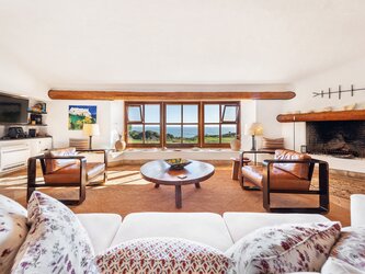 Living room with sea views