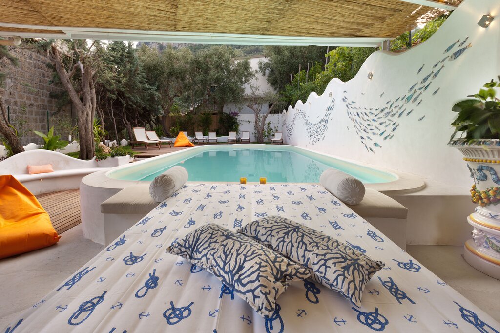 Pool adjacent to outside kitchen