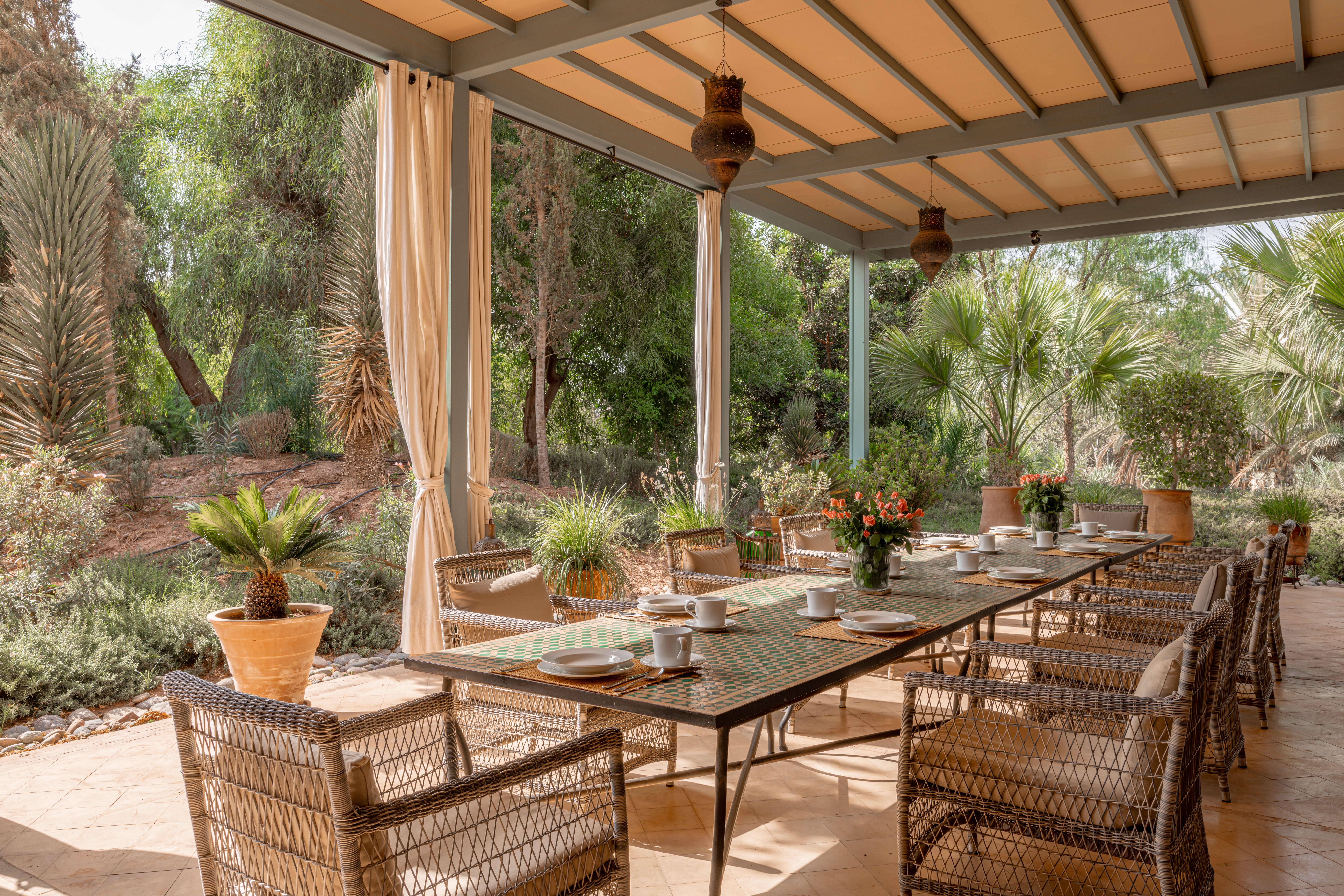 Dining outside the house