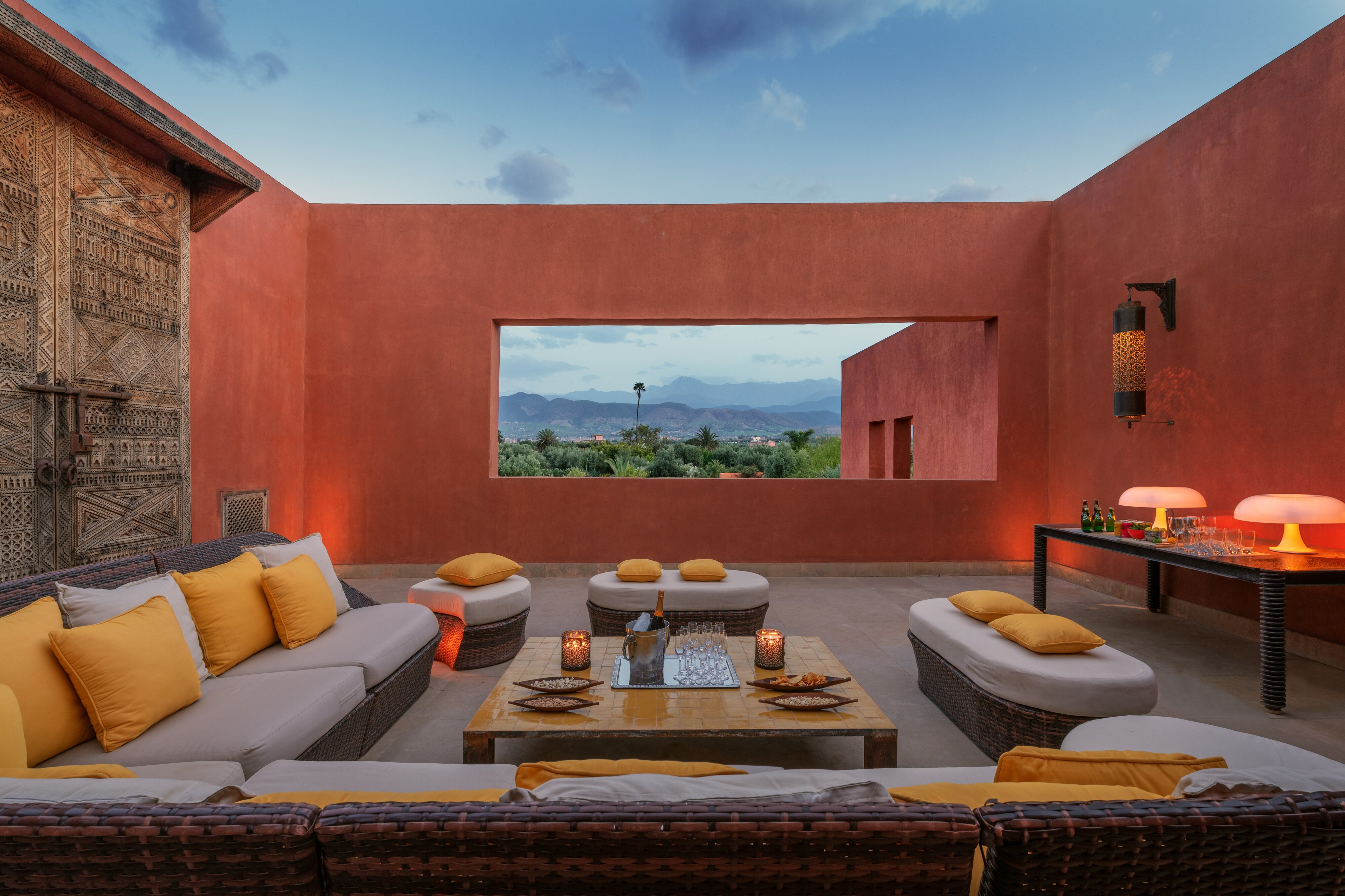 One of terraces at Main House with views of the Atlas